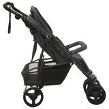 Zweisitzer-Kinderwagen Anthrazit-Stahl