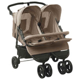 Zweisitzer-Kinderwagen Taupe Steel