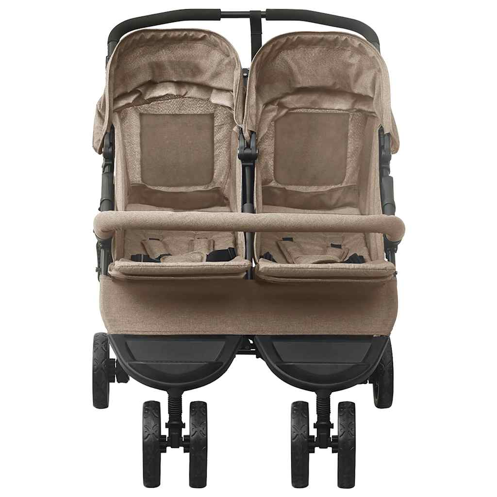 Zweisitzer-Kinderwagen Taupe Steel