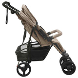 Taupe Steel Double Seat Stroller