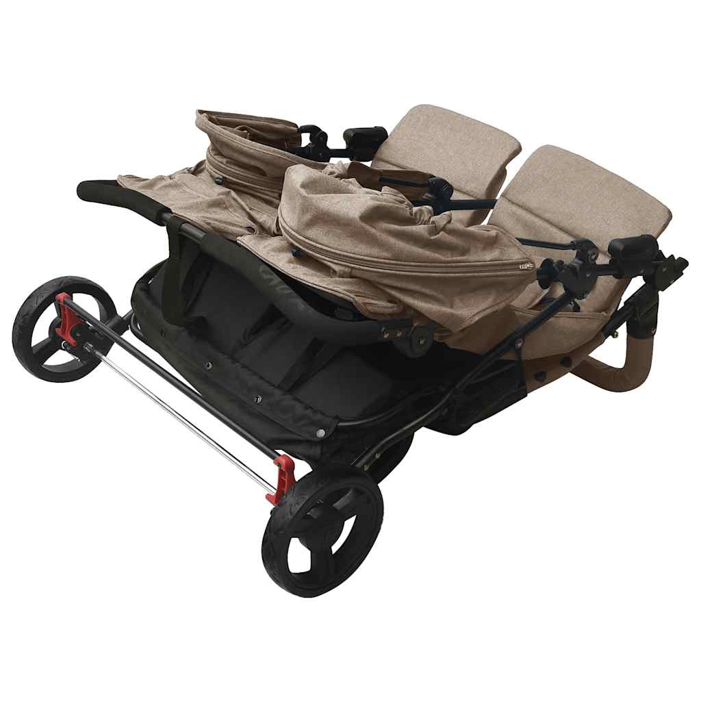 Zweisitzer-Kinderwagen Taupe Steel