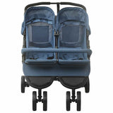 Navy Blue Steel Double Stroller