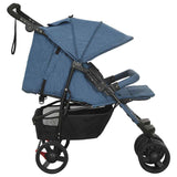 Navy Blue Steel Double Stroller