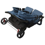 Navy Blue Steel Double Stroller