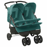 Steel Green Double Seat Stroller