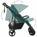 Steel Green Double Seat Stroller