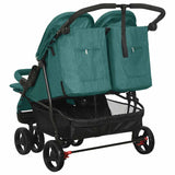 Steel Green Double Seat Stroller