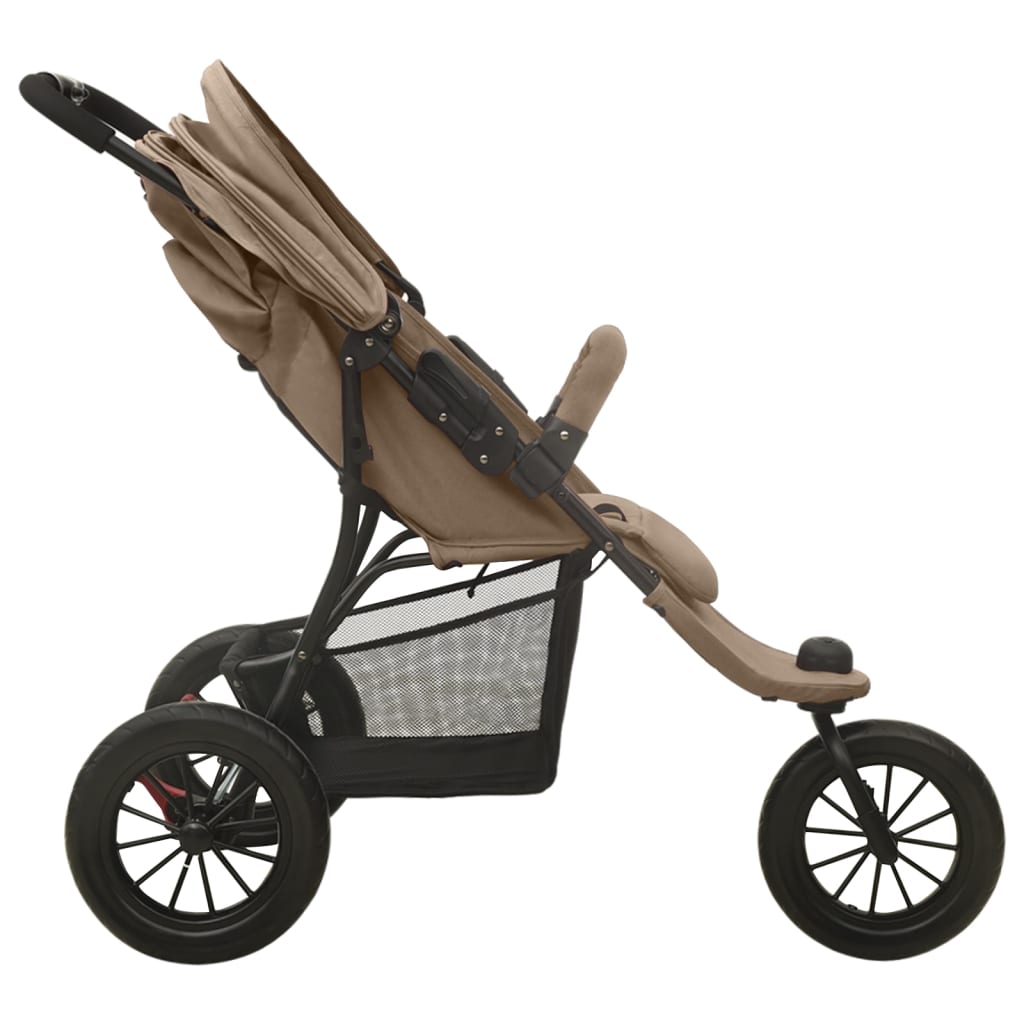 Taupe Steel Baby Stroller