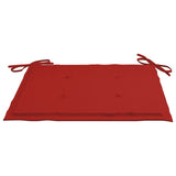 Chaises de jardin avec coussins rouge lot de 8 Teck massif