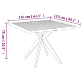 Table de jardin 110x110x75 cm Bois d'acacia solide