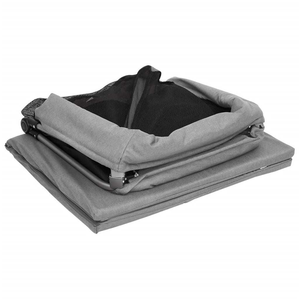 Parc pour bébé avec matelas Gris clair Tissu de lin