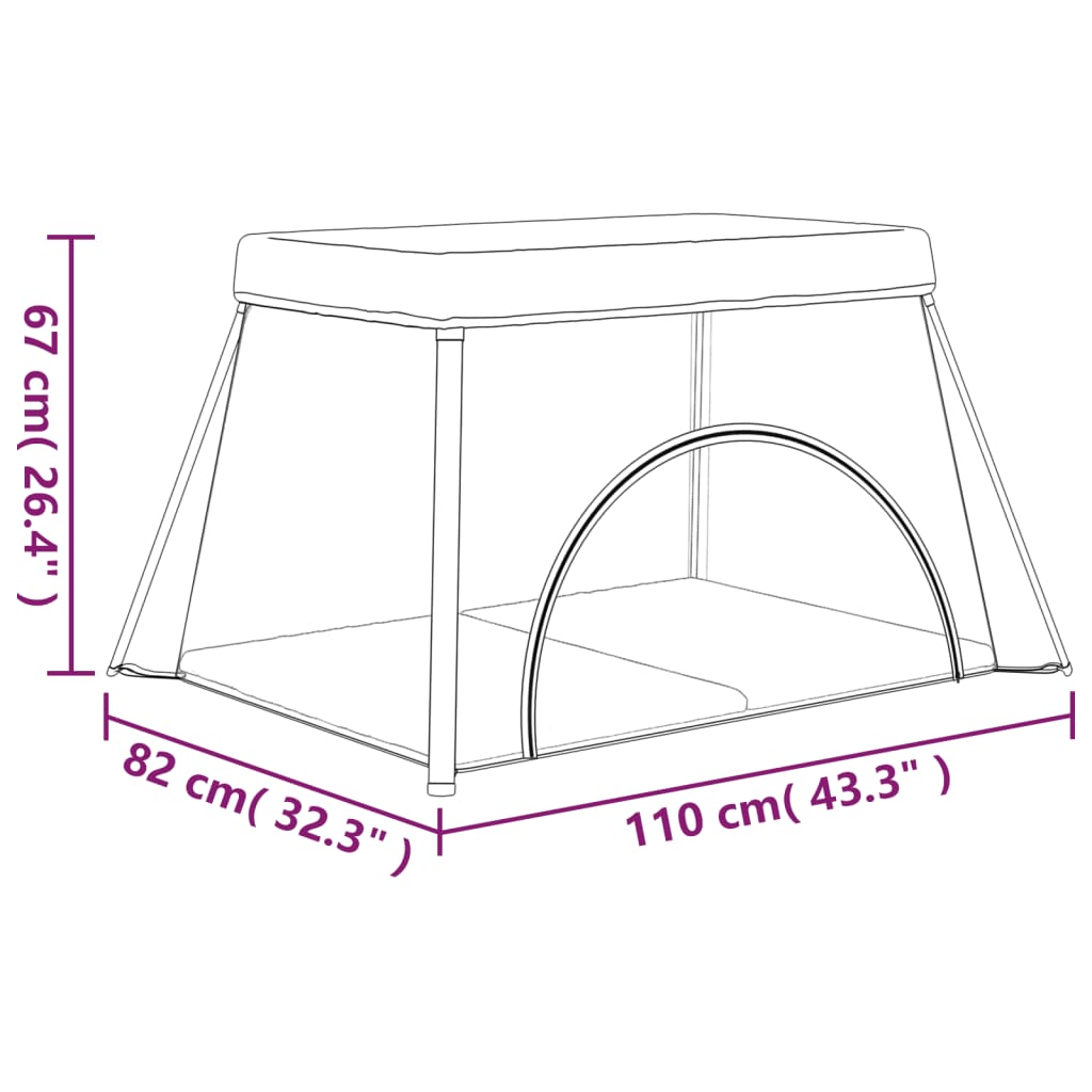 Parc pour bébé avec matelas Gris clair Tissu de lin