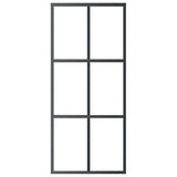 Sliding door ESG glass and aluminum 90x205 cm Black