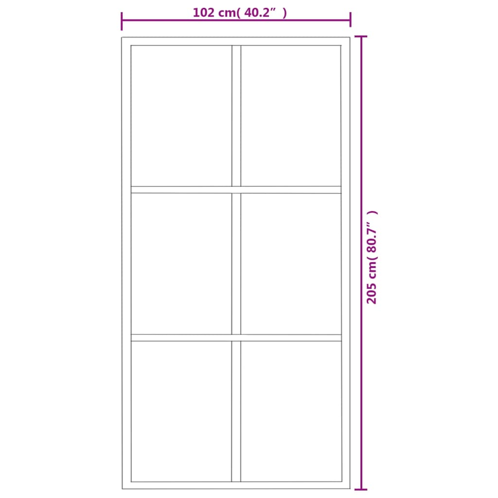 Porte coulissante Verre ESG et aluminium 102x205 cm Noir