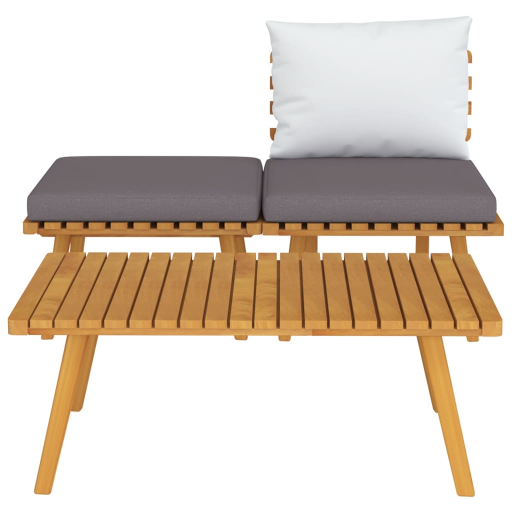 Salon de jardin 3 pcs avec coussins Bois d'acacia massif