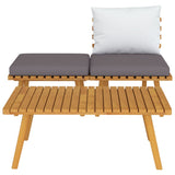 Salon de jardin 3 pcs avec coussins Bois d'acacia massif