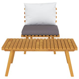 Salon de jardin 2 pcs avec coussins Bois d'acacia solide