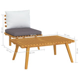 Salon de jardin 2 pcs avec coussins Bois d'acacia solide