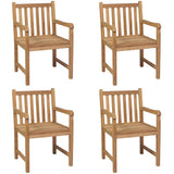 Chaises d'extérieur lot de 4 Bois de teck solide