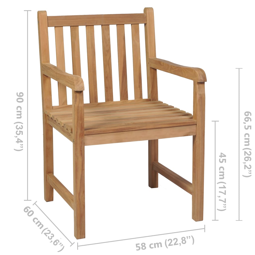 Chaises d'extérieur lot de 4 Bois de teck solide