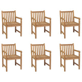 Chaises d'extérieur lot de 6 Bois de teck solide