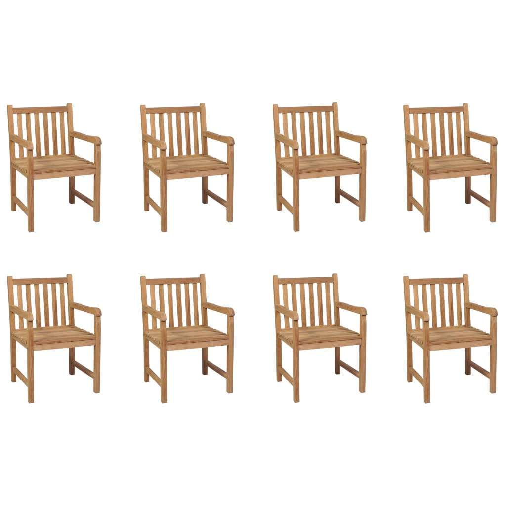 Chaises d'extérieur lot de 8 Bois de teck solide