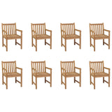 Chaises d'extérieur lot de 8 Bois de teck solide