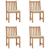 Chaises de jardin lot de 4 avec coussins Bois de teck massif