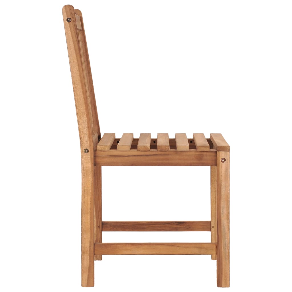 Chaises de jardin lot de 4 avec coussins Bois de teck massif