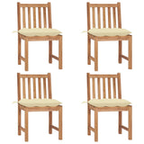 Garden chairs set of 4 with cushions Solid teak wood