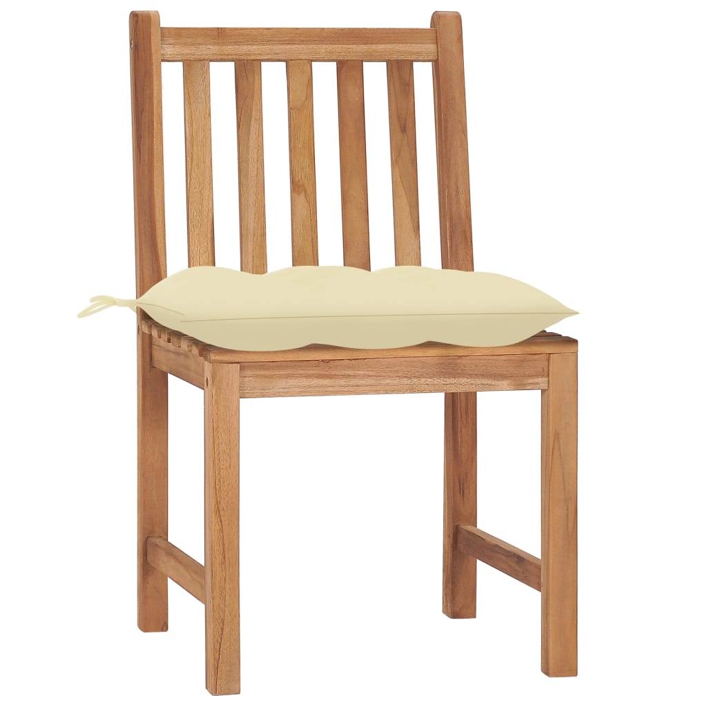 Garden chairs set of 4 with cushions Solid teak wood