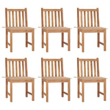 Chaises de jardin lot de 6 avec coussins Bois de teck massif