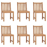 Chaises de jardin lot de 6 avec coussins Bois de teck massif