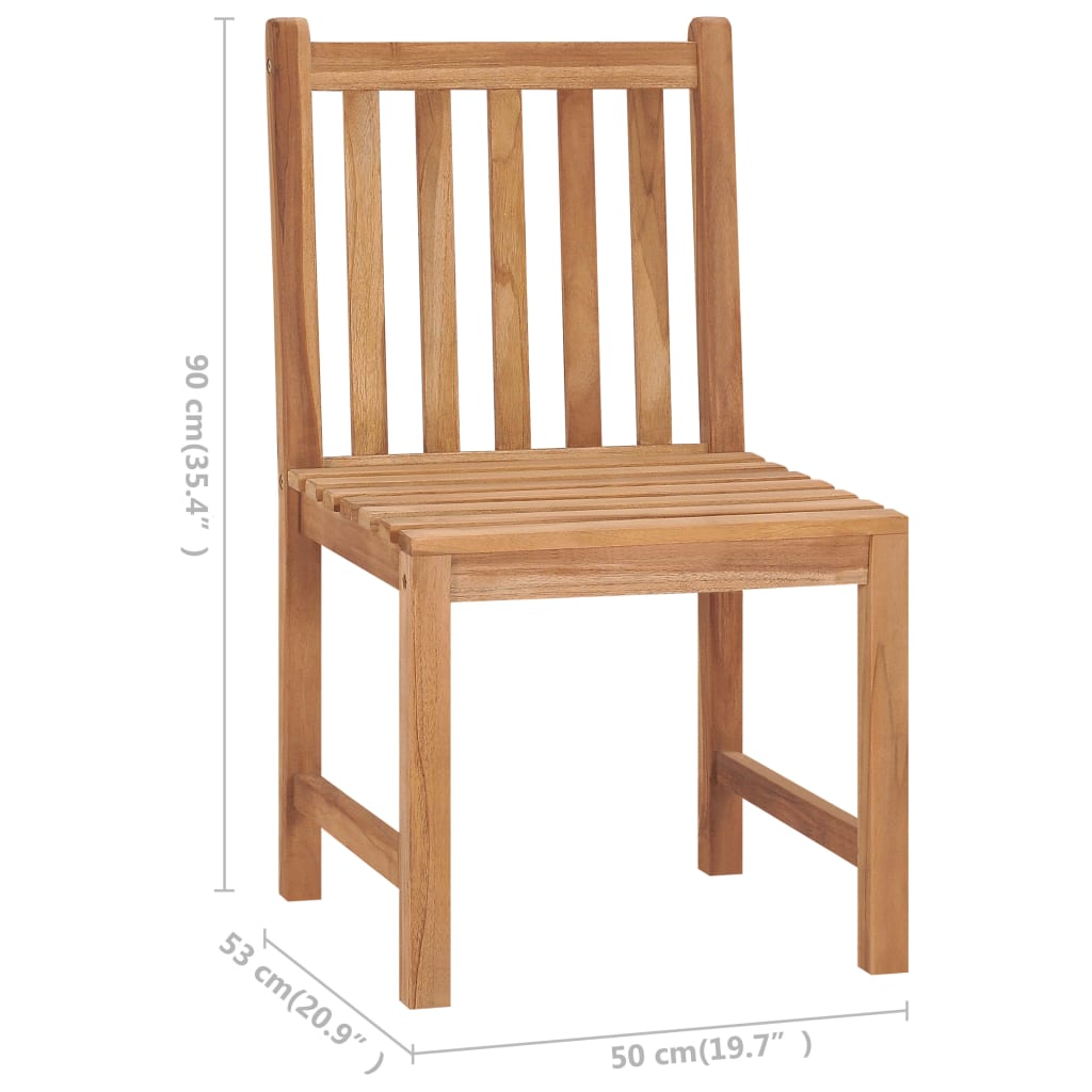 Chaises de jardin lot de 6 avec coussins Bois de teck massif