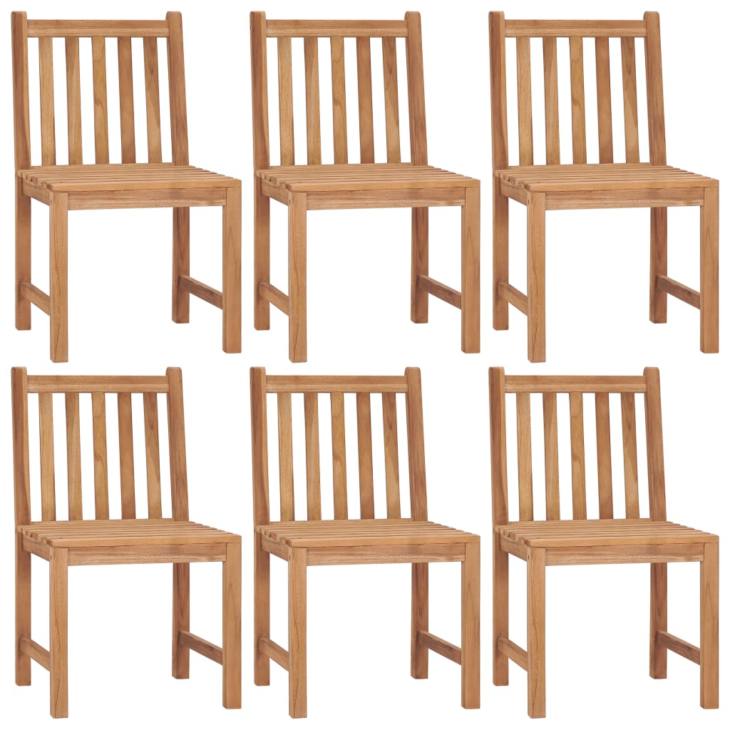 Chaises de jardin lot de 6 avec coussins Bois de teck massif