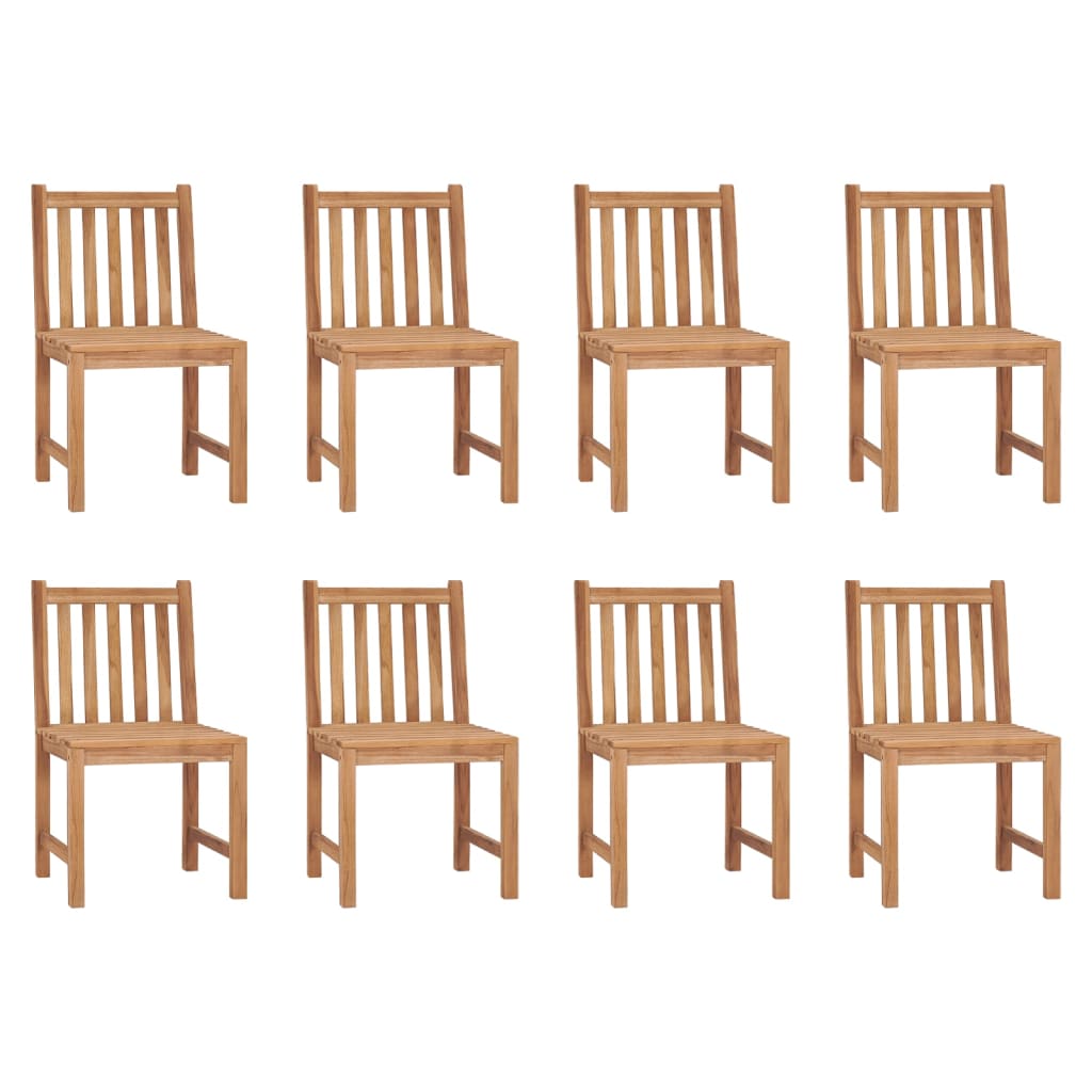 Chaises de jardin lot de 8 avec coussins Bois de teck massif