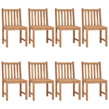 Chaises de jardin lot de 8 avec coussins Bois de teck massif