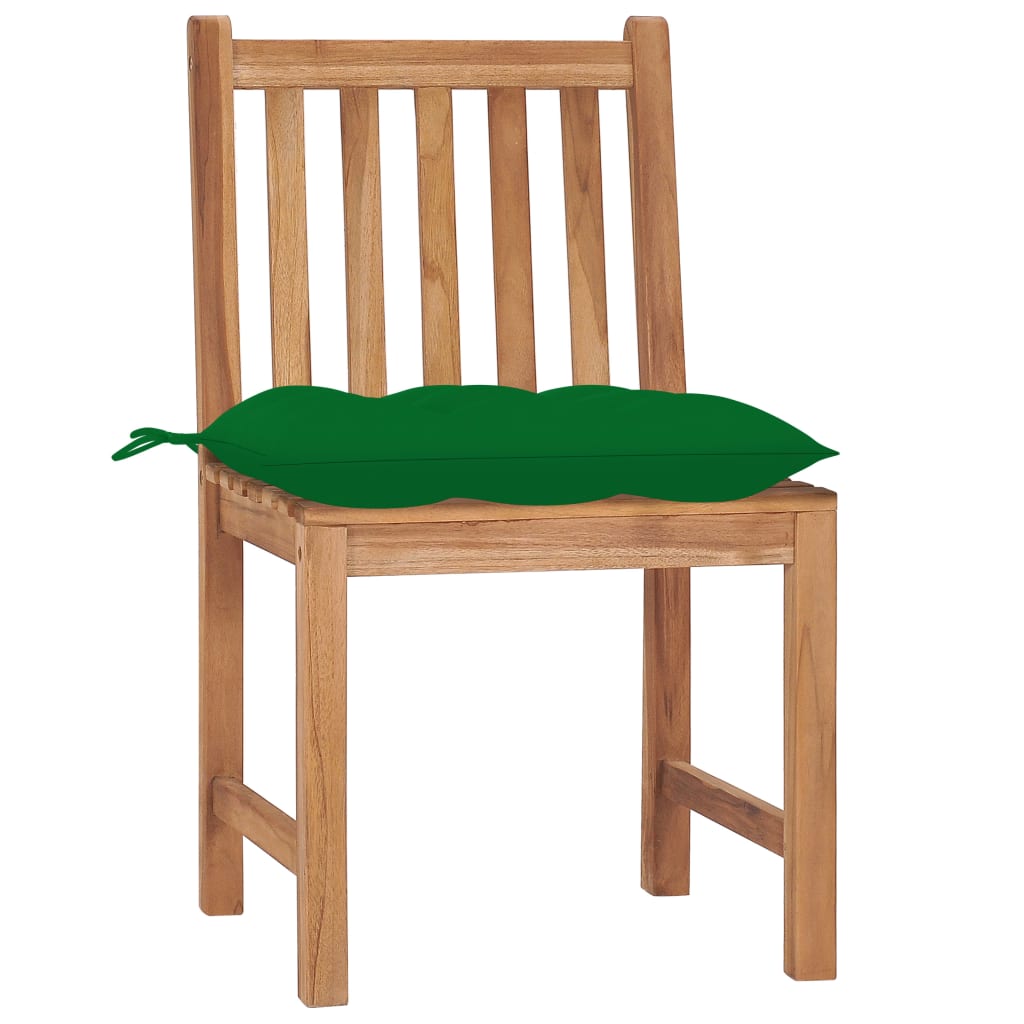 Chaises de jardin lot de 8 avec coussins Bois de teck massif