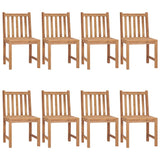 Chaises de jardin lot de 8 avec coussins Bois de teck massif