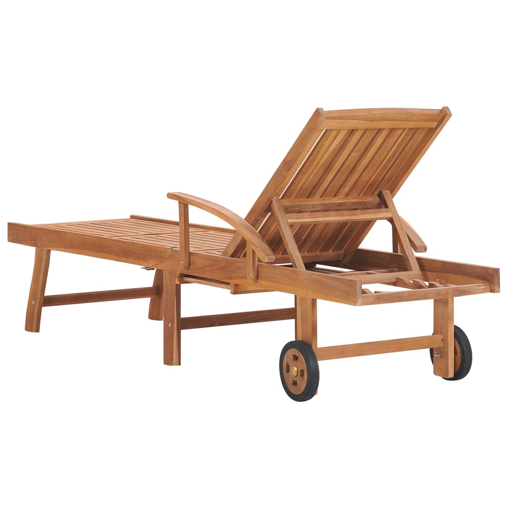 Chaises longues lot de 2 Bois de teck solide