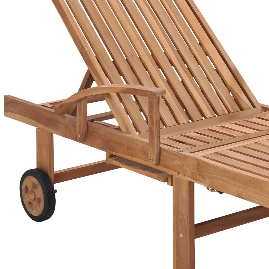 Chaises longues lot de 2 Bois de teck solide