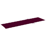 Chaises longues lot de 2 et coussin rouge bordeaux Teck solide