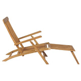 Chaises de terrasse et repose-pied lot de 2 Bois de teck solide