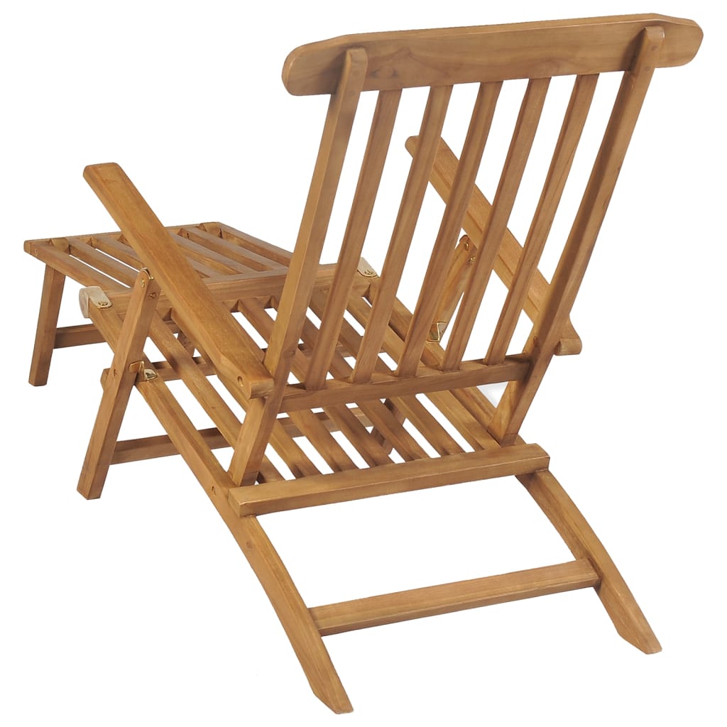 Chaises de terrasse et repose-pied lot de 2 Bois de teck solide