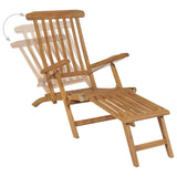 Chaises de terrasse et repose-pied lot de 2 Bois de teck solide