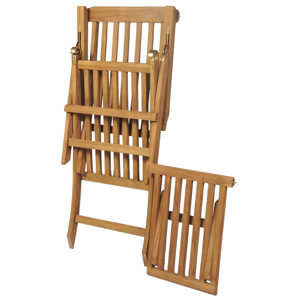 Chaises de terrasse et repose-pied lot de 2 Bois de teck solide