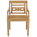 Chaises Batavia avec coussins lot de 4 Bois de teck solide