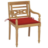 Chaises Batavia avec coussins lot de 4 Bois de teck solide