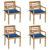 Chaises Batavia avec coussins lot de 4 Bois de teck solide