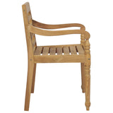 Chaises Batavia avec coussins lot de 4 Bois de teck solide